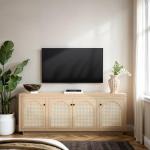 Walker Edison 70 Inch Coastal Oak Sideboard Buffet