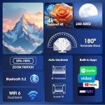 Compact Smart Projector with WiFi and Bluetooth