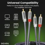 6.6FT Braided RCA Male Stereo Audio Cable