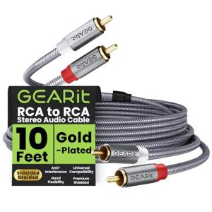 10FT Shielded RCA Stereo Audio Cable