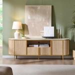 OKD 70" Modern TV Stand with Faux Marble Top