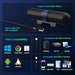 BESTISAN Bluetooth Gaming Soundbar with RGB Lights