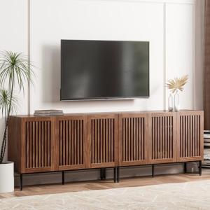 Farmhouse TV Stand for 100-inch TVs with Storage