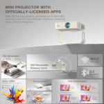Smart Mini Projector with WiFi, Bluetooth, and 4K Support
