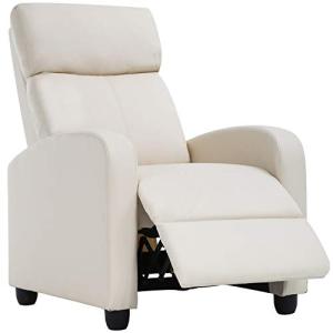 Beige Push Back Recliner Chair for Home Theater