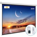 Motorized Projector Screen with Remote Control - 92inch