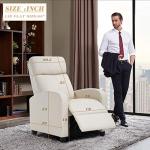 Beige Push Back Recliner Chair for Home Theater