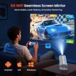 WISHOLY Mini Projector with WiFi and Bluetooth