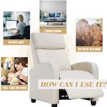 Beige Push Back Recliner Chair for Home Theater