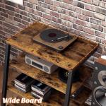 Besiost Rustic Brown Media Stand with LED Lights