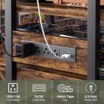 Besiost Rustic Brown Media Stand with LED Lights