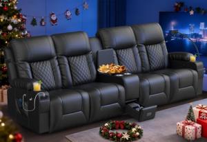 DG PEAFOWL 4-Seat Recliner Sofa with USB Ports