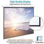 120" HD Manual Projector Screen for Home Theater