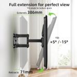 Full Motion TV Wall Mount for 42-82 Inch TVs