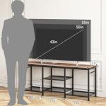 YGEOMER Rustic Brown TV Stand for 55" TVs