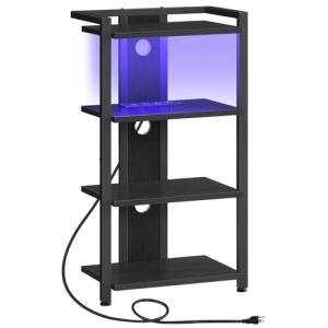 HOOBRO 4-Tier Media Stand with LED and Charging