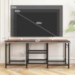 Rustic Brown TV Stand with Power Outlet and Shelves