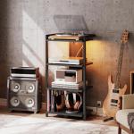 HOOBRO 4-Tier Media Stand with LED and Charging