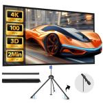 100" 4K HD Projector Screen with Stand