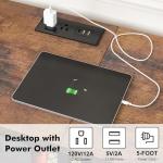 Rustic Brown TV Stand with Power Outlet and Shelves