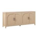 Walker Edison Coastal Oak 4-Door Buffet Sideboard