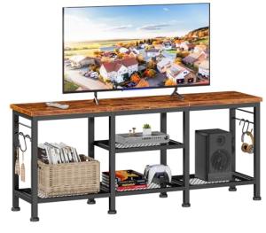 Furologee Rustic Brown TV Stand for TVs Up to 55