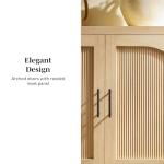 Walker Edison Coastal Oak 4-Door Buffet Sideboard