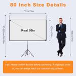 80-Inch Portable Projector Screen with Stand