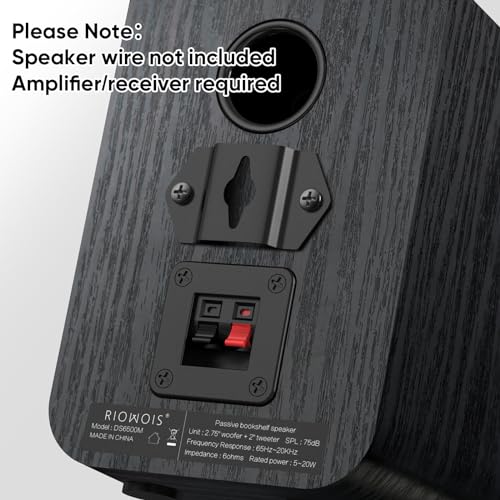 RIOWOIS Passive Bookshelf Speakers for Surround Sound