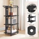 HOOBRO 4-Tier Media Stand with LED and Charging
