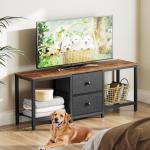 YATINEY 55" TV Stand with Fabric Drawers