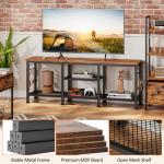 Furologee Rustic Brown TV Stand for TVs Up to 55