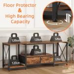 Rustic Brown TV Stand for 65-75 Inch TVs