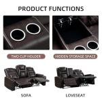 CANMOV Power Recliner Sofa with Console and USB