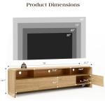 LUXOAK 70" Curved Edge Wood TV Stand