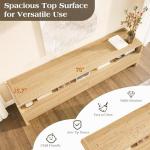 LUXOAK 70" Curved Edge Wood TV Stand