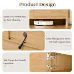 LUXOAK 70" Curved Edge Wood TV Stand