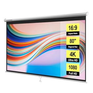 VIVOHOME 80 Inch Pull Down HD Projector Screen