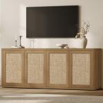 SICOTAS Rattan TV Stand for 65-70 inch TVs