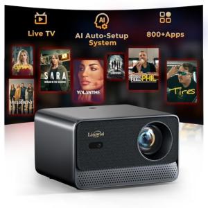 WiFi Bluetooth Outdoor Projector: 4K 1080P TV