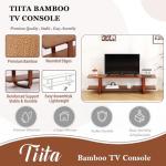 Tiita Bamboo TV Stand for TVs up to 65