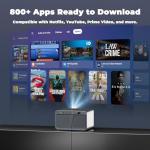 WiFi Bluetooth Outdoor Projector: 4K 1080P TV