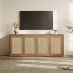 SICOTAS Rattan TV Stand for 65-70 inch TVs