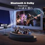 WiFi Bluetooth Outdoor Projector: 4K 1080P TV