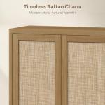 SICOTAS Rattan TV Stand for 65-70 inch TVs