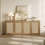 SICOTAS Rattan TV Stand for 65-70 inch TVs