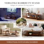 Tiita Bamboo TV Stand for TVs up to 65