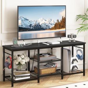 YGEOMER 55 Inch TV Stand with Power Outlet