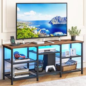 YGEOMER 55-Inch TV Stand with LED Lights