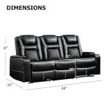 CANMOV 3-Seat Power Recliner Sofa with USB Ports